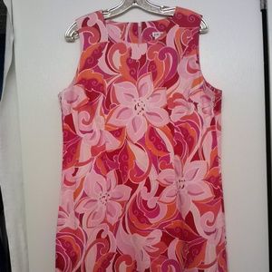 J. W. Treci ladies Pink floral dress RN#88108